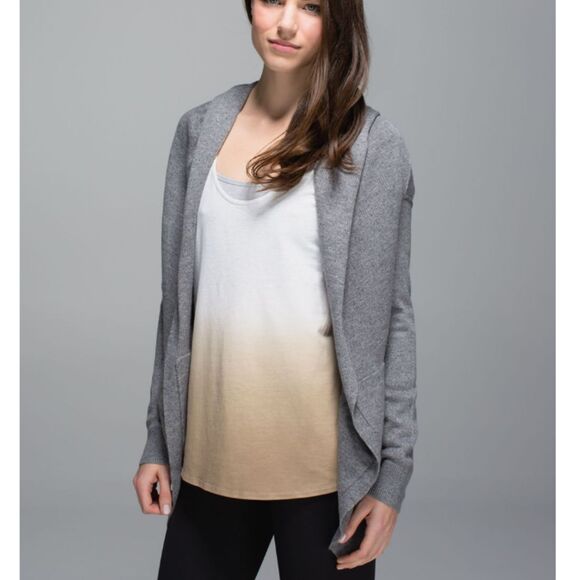 Lululemon Athletica Women's Size 2 Gray Cabin Yogi Wrap Cardigan Open Front - Picture 1 of 8